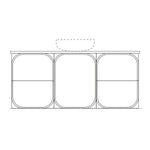 Marquis Port wall hung vanity technical drawing with Symphony top and centre basin outline