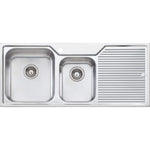 Oliveri Nu-Petite stainless steel 1 & 3/4 bowl topmount kitchen sink with right-hand drainer and 1 tap hole