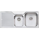Oliveri stainless steel 1 & 3/4 bowl topmount kitchen sink with left drainer and 1 tap hole