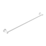 Nero Mecca 800mm single towel rail in matte white, shown at an angle on a white background