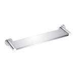 Nero Mecca metal shower shelf in chrome, wall-mounted rectangular bathroom shelf with sleek stainless steel finish