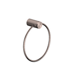 Nero Opal towel ring in brushed bronze with textured cylindrical wall mount, shown on white background