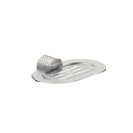 Nero Opal brushed nickel wall-mounted soap dish holder with oval tray and textured mount