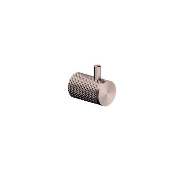 Nero Opal brushed bronze robe hook with textured cylindrical design on a white background