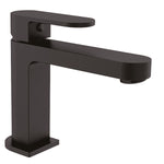 Nero Ecco basin mixer tap in matte black, modern single-lever basin mixer shown on white background