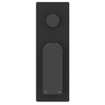 Nero Bianca matte black shower mixer with diverter, slim rectangular wall plate and round control knob