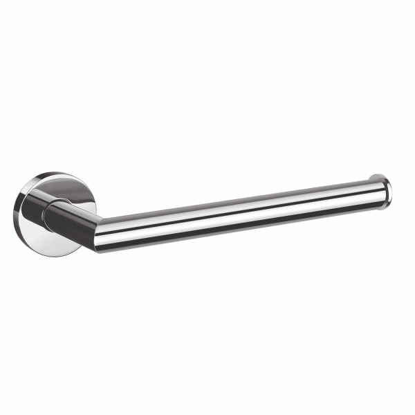 Nero Dolce chrome hand towel rail, round wall-mounted holder in polished finish, angled side view