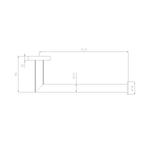 Technical drawing of Nero Dolce matte black hand towel rail, showing dimensions and side profile