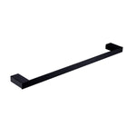 Nero Celia single towel rail 600mm in matte black, wall-mounted bathroom accessory with square ends