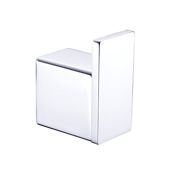 Nero Celia chrome robe hook, square wall-mounted bathroom accessory with polished finish