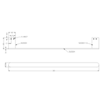 Technical drawing of Nero Bianca hand towel rail in brushed nickel, with 300 mm rail and SUS304 stainless steel dimensions