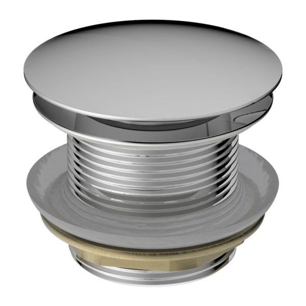 Nero 40mm chrome pop-up bath waste plug with removable threaded waste, shown on white background