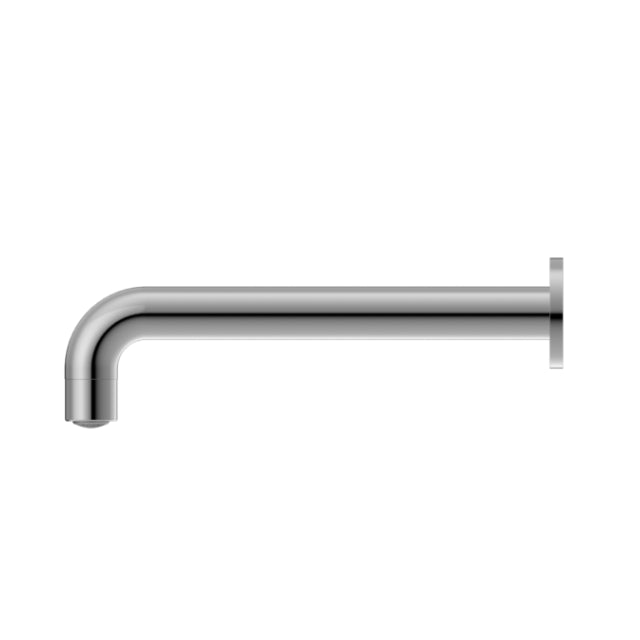 Nero Dolce chrome wall-mounted basin/bath spout, side view with 215mm straight curved outlet