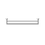 Nero Dolce double towel rail, chrome, 700mm, front view with round wall fixings
