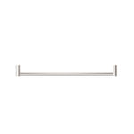 Nero New Mecca single towel rail, 800mm, brushed nickel, front view on white background
