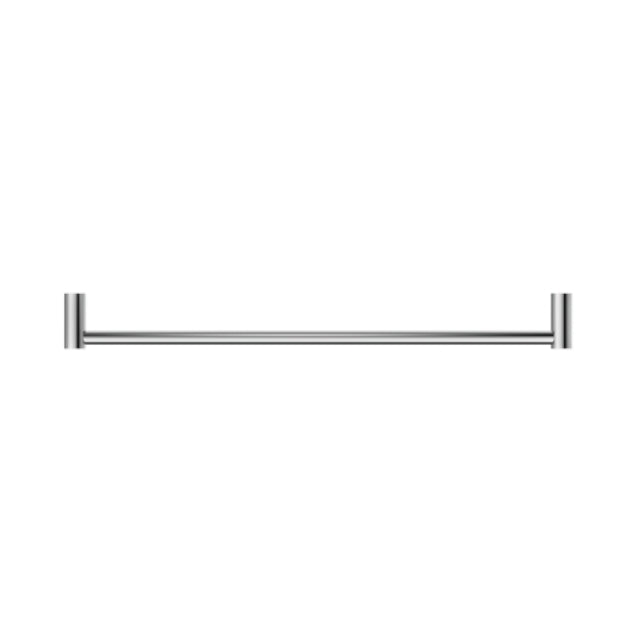 Nero New Mecca single towel rail 800mm in chrome, front view on white background