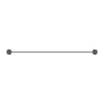 Nero Opal double towel rail 800mm in graphite, side view with round wall mounts