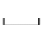 Nero Opal double towel rail 800mm in graphite, wall-mounted with twin rails and cylindrical brackets