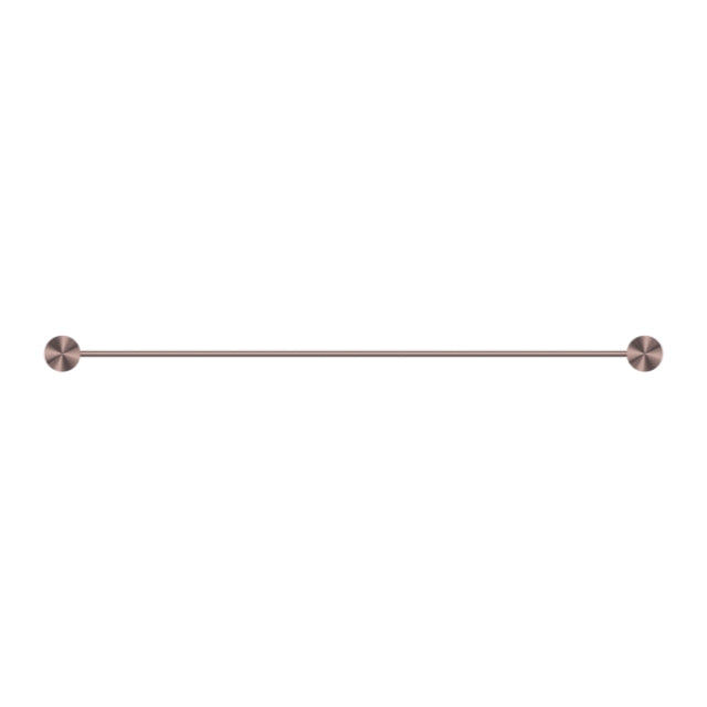Nero Opal 800mm single towel rail in brushed bronze, wall-mounted with round ends on a white background