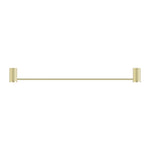 Nero Opal single towel rail, 800mm, brushed gold finish, shown front on against white background