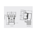 Decina bath pop-down overflow and waste kit technical drawing, waste and overflow sections in chrome finish