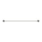 Nero Opal single towel rail in brushed nickel, 800mm long, with simple round wall mounts on white background