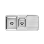 Phoenix 1000 Series stainless steel 1-1/3 bowl kitchen sink with right-hand drainer and 1 taphole, top view