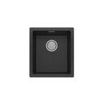 Phoenix 5000 Series single bowl kitchen sink in matte black with centre waste and overflow