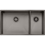 Oliveri Spectra gunmetal 1 & 1/2 bowl stainless steel kitchen sink, top view