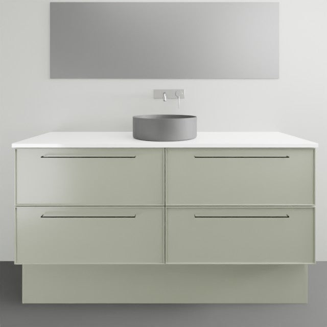 Timberline Henley Kent floor standing vanity with white top and grey above counter basin, front view