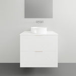 Timberline Sutherland House farmhouse wall hung vanity in white, 1200mm centre bowl with round basin, front view