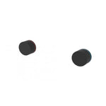 Nero Kara matte black wall top assemblies, two round tap handles on white background