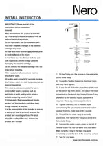 Nero Celia basin mixer installation instructions sheet with exploded tap diagram and fitting steps