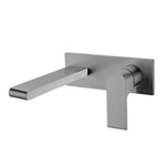Nero Bianca wall basin/bath mixer in gun metal, wall-mounted with 230mm spout and single lever handle