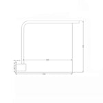 Technical drawing of Nero Square Swivel Arm chrome shower arm, showing 350mm projection and 316mm height