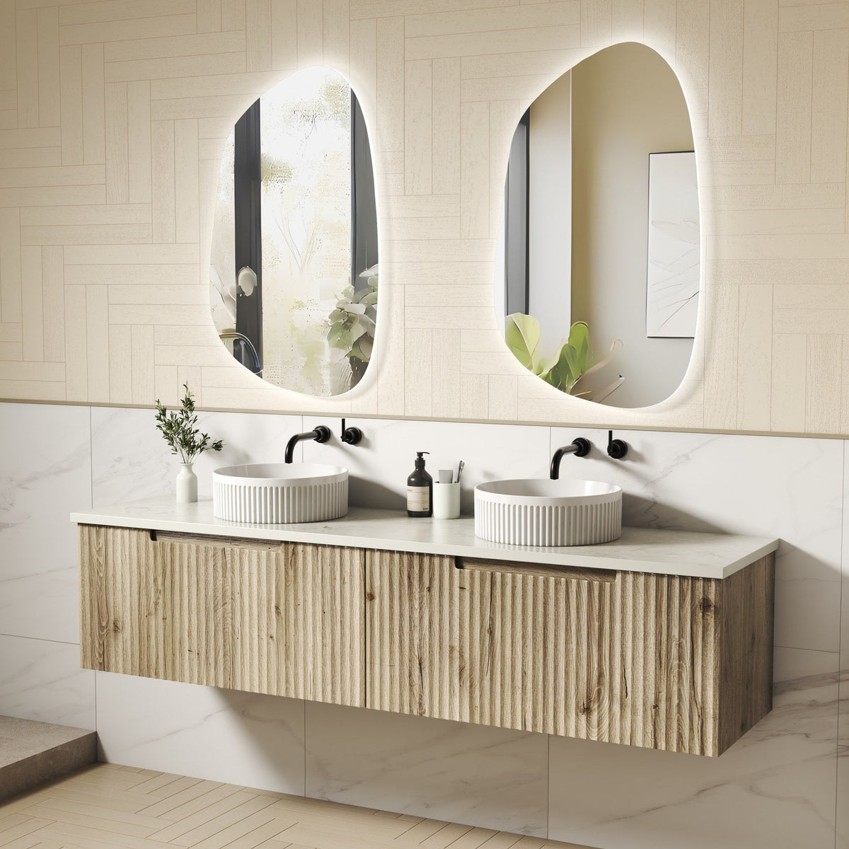 About Aulic: Aulic Calder Wave Groove Wall Hung Vanity 1500mm Single Bowl