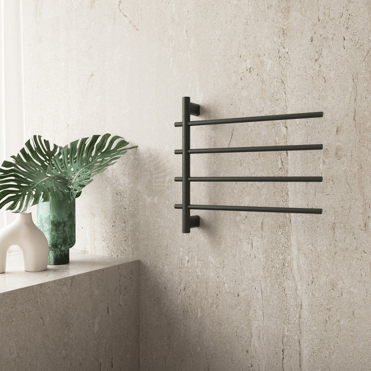 About Thermogroup: Thermogroup Thermorail Swivel Straight/Round 595x540x104mm 45Watts 4Bars - Matt Black