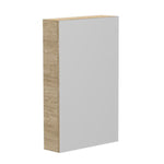 ADP Glacier Lite shaving cabinet in grey with timber-look side panels, rectangular wall cabinet, 2 door front view