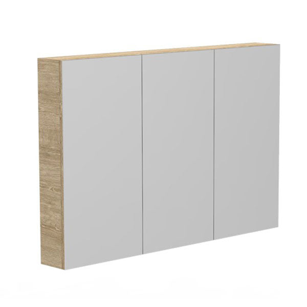 ADP Glacier Lite 3-door shaving cabinet in light timber and mirrored finish, rectangular wall cabinet shown front-on