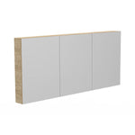 ADP Glacier Lite 4-door shaving cabinet, rectangular with mirrored doors and natural oak side panels, wall-mounted view