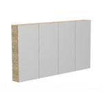 ADP Glacier Lite 4-door shaving cabinet, grey mirrored front with timber-look side panel, rectangular wall cabinet