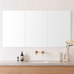 ADP Glacier Pro white shaving cabinet, 3-door rectangular mirror cabinet above a bathroom vanity