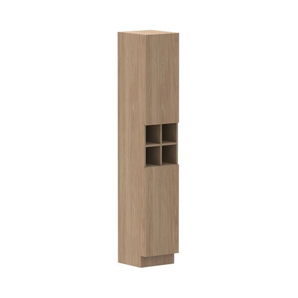 ADP Glacier Lite Shelf Tallboy floor mount cabinet in Concrete Formwood finish, with open centre shelf storage and kickboard