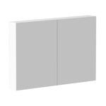 ADP Gloss Silk rectangular shaving cabinet with mirrored double doors, shown in grey and white on a plain background