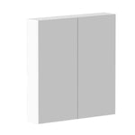 ADP Gloss Silk rectangular shaving cabinet in grey and white, front view with two mirrored doors