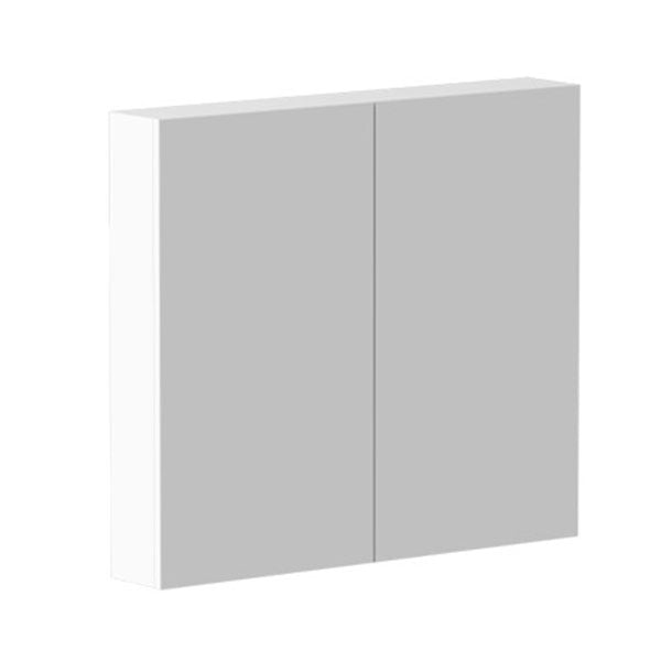 ADP Gloss Silk rectangular shaving cabinet in grey with mirrored double doors, wall-mounted front view