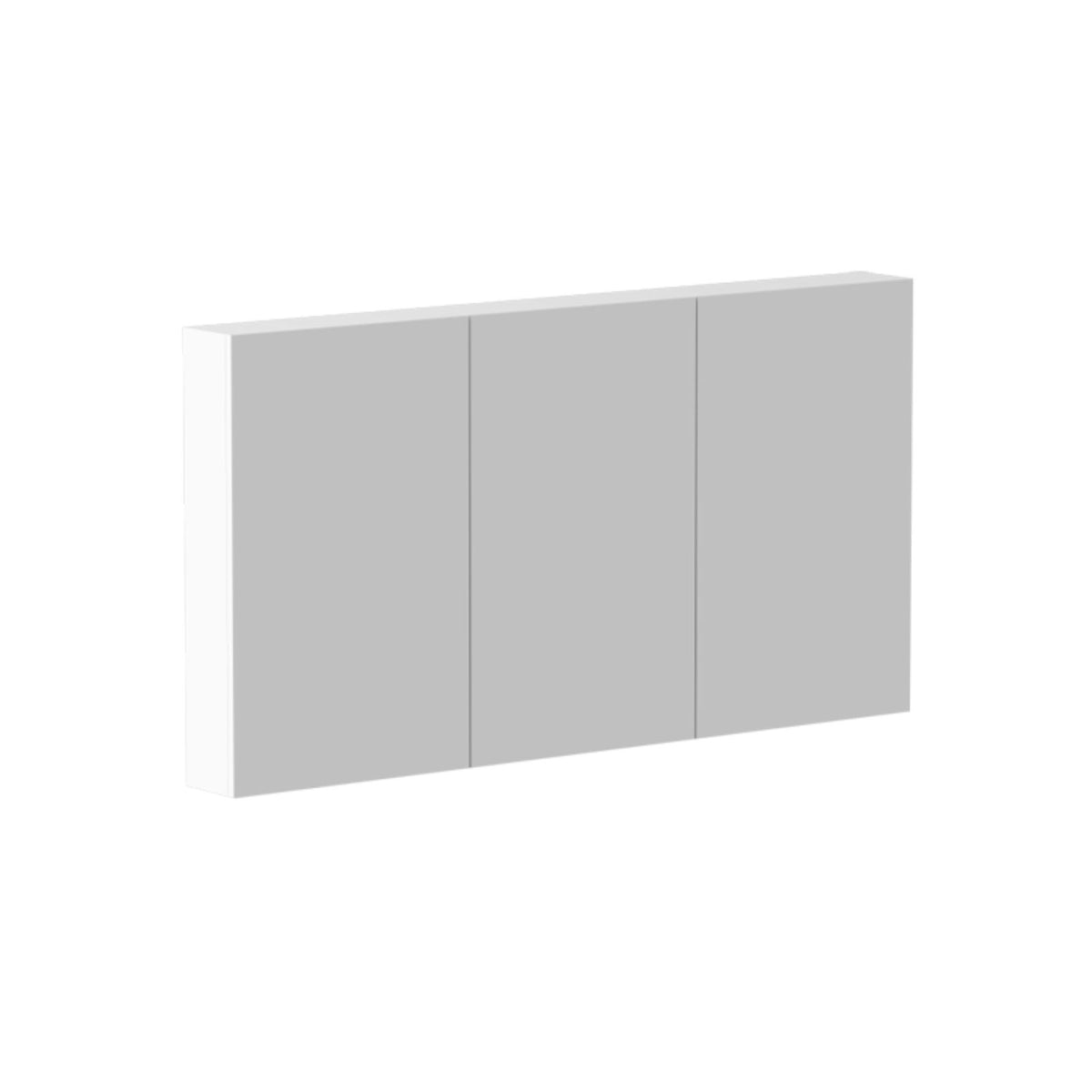ADP Gloss Silk rectangular shaving cabinet in grey and white, three-door front view on a white background