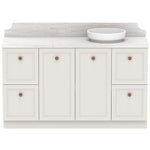 ADP Mabel floor standing vanity with white Caesarstone top, shaker doors and round basin, front view