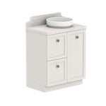 ADP Mabel floor standing vanity with light grey Durasein top, shaker doors and round basin, front view