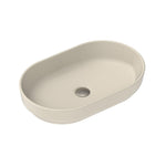 ADP Marilyn matte ivory oval above-counter ceramic basin, no tap hole, shown on white background